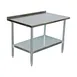 Serv-Ware T2424CWP-4-T-V 24" Open Base Work Table, Galvanized Base / Turnup 1 image