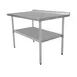 Serv-Ware T2448CWP-3-T 48" Open Base Work Table with Undershelf, 2" Backsplash / 18 Gauge Top 1 image
