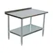 Serv-Ware T3030CWP-4-T-V 30" Open Base Work Table with Undershelf - 2" Backsplash / Upturn 1 image