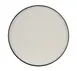 Cal-Mil 22017-12-13103 Hudson 12" Round Melamine Plate, Matte Black & Ivory Two-Tone, Raised Rim 2 image