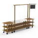 Steelite MGCMLA02BBXW Pro Salsa Bar Station, 130" x 29.5" x 96.0", Modular Mogogo Mixed Materials 1 image