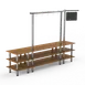 Steelite MGCMLA07BSXF Salsa Bar Station, 130" x 29.5" x 96.0", Modular Mogogo Mixed Materials Configurable Buffet Table 1 image