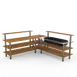 Steelite MGCMLB01BSXF Cooling Corner Station, 100.5x100.5x47.5, Modular Mogogo Mixed Materials Buffet Table 1 image