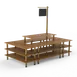 Steelite MGCMLB07BBXF Market Square Station Configurable Buffet Table, 130x71x107, Modular Mogogo Mixed Materials 1 image