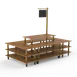 Steelite MGCMLB07BBXW Square Market Station Buffet Table, 130x71x107, Modular Mogogo Mixed Materials 1 image