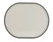 Cal-Mil 22018-13103 Oval Melamine Platter, 14" x 11.25" x 1" Matte Black & Ivory 2-Tone, Raised Rim 1 image