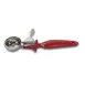 Concasse MCPP24 - 24" Stainless Steel Portion Spoon, 1-1/3 oz, Red Plastic Handle 1 image