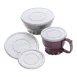 Dinex DX9000B7000 Disposable Cup Lids – White, Fits 8oz Tropez Cups & 5oz Bowls – 1000/Case 1 image