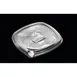 Dinex DXL500PCLR - Clear Polystyrene Proex Flat Lid for Square Side Dish Containers, 1/Case 1 image