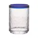 GET SOL-14R-CL 14 oz. Double Rock Glass, 3.26" dia x 4.5" H, clear textured blue rim - Dozen 1 image