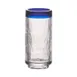 GET SOL-2SH-CL Solera Shot Glass, 2 oz, 1.6" Dia x 3.5" H, Clear Textured with Blue Rim - Dozen 1 image