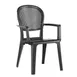 Grosfillex US037017 - Berkeley Highback Armchair, Reused Plastic Construction, Mesh Contour Comfort Backrest, Black, Commercial Restaurant Chair 1 image