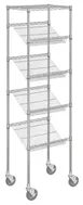 Hubert 10098 Kratos Wire Mobile Merchandising Rack, 24"W x 18"D x 74"H, 5 Shelves, Chrome Finish, NSF 1 image