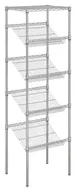 Hubert 209928 Kratos Wire Stationary Merchandising Rack, 36" W x 18" D x 74" H, 5 Shelves, Chrome Finish, NSF 1 image