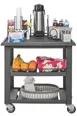 Hubert 39623 Expressly Comfort Cart Kit, 33-1/2"W x 22-3/4"D x 35-1/4"H, 250 lb., Rust & Corrosion Resistant, HDPE Resin, Dark Grey, 3/4" Retaining Lip, 4" Casters (2 Locking) 1 image