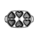 Lodge BWHRT Mini Heart Cake Pan, 6 Impressions, Cast Iron, Seasoned, Uncoated, With Handles 1 image