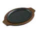 Lodge UGOH - Oval Wood Underliner for Sizzle Platter, 13" x 9" Walnut Stain, Made in USA 1 image