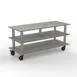 Steelite MGCMLB09GSXH Configurable Buffet Table Unit with Mid-Hole Grey Slate SS Casters, Modular Mogogo Design, Mixed Materials, 1 per Case (Minimum Case Quantity) 1 image