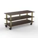 Steelite MGCMLB09WBXH Configurable Buffet Table, Modular Midhole Display Unit with Mango Brushed Brass Heavy Duty Casters, 71.0" x 29.5" x 35.0", Mixed Materials, 1 per Case, Modular Collection (Minimum Case Qty) 1 image