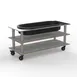 Steelite MGCMLE03GSXH Configurable Buffet Table with Grey Slate Stainless Steel Surface, Heavy-Duty Casters, Modular Design (1 per Case) 1 image