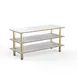 Steelite MGCMLX01CBXF Modular Classic Large Buffet Table, White Carrera Brushed Brass, Heavy-Duty Casters, Mogogo Mixed Materials, 1 per Case 1 image
