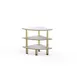 Steelite MGCMLX04CBXF Modular Classic Corner Buffet Table - White Carrera with Brushed Brass Finish, Heavy Duty Casters, Mixed Materials, 1 per Case, Modular Collection (Minimum Case Quantity) 1 image