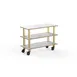 Steelite MGCMSX02CBXW - Modular Mogogo Configurable Buffet Table with White Carrera & Brush Brass, Heavy-Duty Casters, Mixed Materials, 1 per Case 1 image