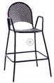 American Tables & Seating 90B-BS Aluminum Bar Stool with Half Round Meshed Back and Mesh Seat, Black 1 image