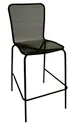 American Tables & Seating 92-BS Aluminum Bar Stool with Square Meshed Back & Seat, Black 1 image