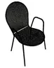 American Tables & Seating 93 Aluminum Outdoor Arm Chair with Round Meshed Back & Seat, Black 1 image