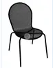 American Tables & Seating 94 Aluminum Outdoor Side Chair with Round Meshed Back & Seat, Black 1 image