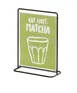 Cal-Mil 25203-811-13 Logan Sign Holder, 9" x 4.5" x 12.5" H, Round Metal Display Sign Holder 1 image