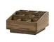 Cal-Mil 27021-136 Melrose 9-Section Wood Condiment Organizer, 12.25" x 12.25" x 6.5" Chocolate Brown 2 image