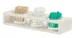 Cal-Mil 28604-4-141 3-Section Coastal White Caddy, Vista Jar Display, 16.12" x 5.5" x 2" 16oz 1 image