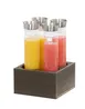 Cal-Mil 28623-140 Vista Carafe Cooler, 9.5" x 9.5" x 5" Mocha Plastic Square Housing, 4-Section 1 image