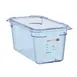 Carlisle 07820 5.7 Qt GN 1/3 Pan, Clear Blue ABS, Airtight with Scale Markings, NSF 1 image