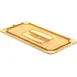 Carlisle 10470U13 StorPlus Hi‑Heat Lid, 1/3‑Size Handled Amber Polyethersulfone, Non‑Slip 1 image