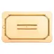 Carlisle 10490U13 StorPlus Handled 1/4‑Size Amber Polyethersulfone Lid, Textured Non‑Slip 2 image