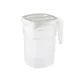 Carlisle 11402 Plastic Pitcher – 47 oz Clear Translucent Polypropylene Stackable with Handle and Lid 1 image