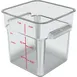 Carlisle 1195307 Food Storage Container, 8 Qt, 8-3/4" x 9" H, Polycarbonate Clear Red Print, Lugs 1 image