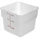 Carlisle 11962PE02 Food Storage Container, 6 Qt Square, Polyethylene, White/Red, 8-3/4" x 7-3/10" H 1 image
