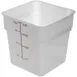 Carlisle 11963PE02 Food Storage Container, 8 qt., 8-3/4" x 9"H Square, PE White/Red, Wide Handles 1 image