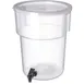 Carlisle 220930 Beverage Dispenser, 5‑Gallon, 15‑3/7"H x 12‑3/8" Dia., PP, No‑Drip Faucet 1 image