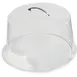 Carlisle 251207 Cake Cover, Skull Design, 11-5/8" dia. x 6-1/2"H, Clear, Chrome Handle, Plastic 1 image