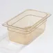 Carlisle 3088113 StorPlus High Heat Food Pan, 1/4 Size 2.8 Qt, 4" Deep, Amber PES, BPA‑Free 1 image