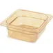 Carlisle 3088313 StorPlus Hot Food Pan, 1/6 Size, 2-1/2" Deep, Amber Polyether Sulfone, BPA‑Free, NSF 1 image