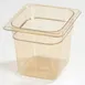 Carlisle 3088513 StorPlus Hot Food Pan, 1/6 Size, 2.5 Qt, 6" Deep, Amber Sulfone, BPA‑Free 1 image