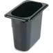 Carlisle 3088803 StorPlus High Heat Hot Food Pan, 1/9 Size, 6" Deep, Black Polyether Sulfone, NSF 1 image