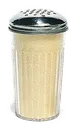 Carlisle 331907 Cheese Shaker, 12‑oz., 3" Dia. x 5-1/2" H, Clear, Metal Lid, Stainless Steel Perforated Top 1 image