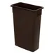 Carlisle 34202369 Trimline 23‑Gallon Rectangular Container, Brown Polyethylene, Corner Tabs 1 image